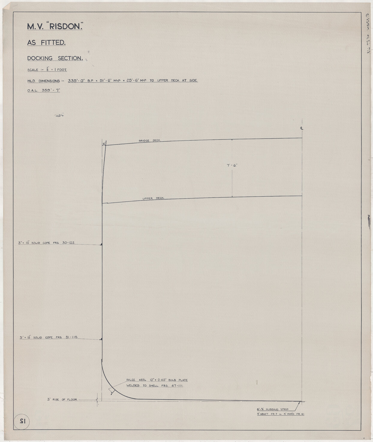 MV Risdon, as fitted docking section