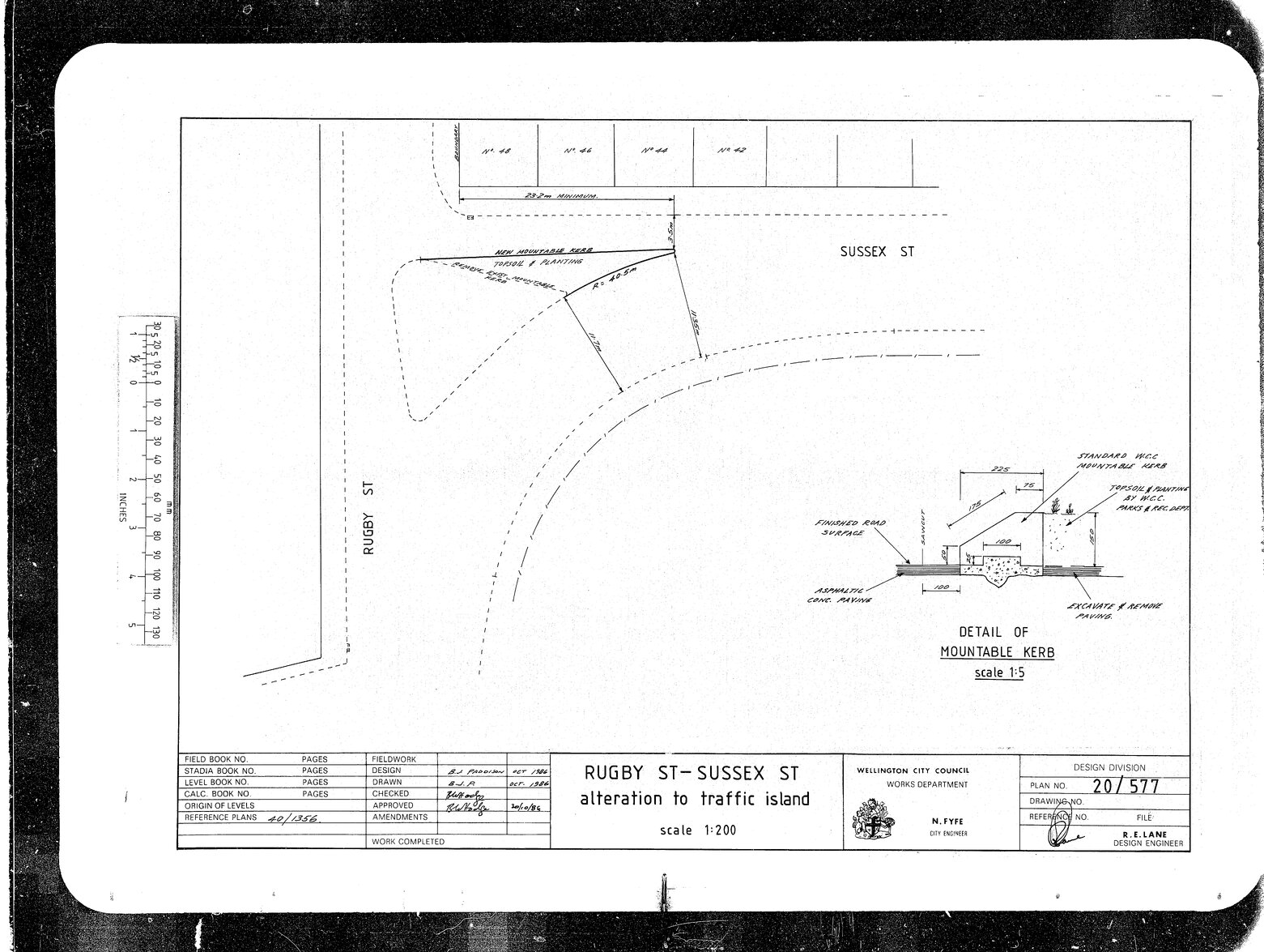 Rugby Street to Sussex Street alteration to traffic island
