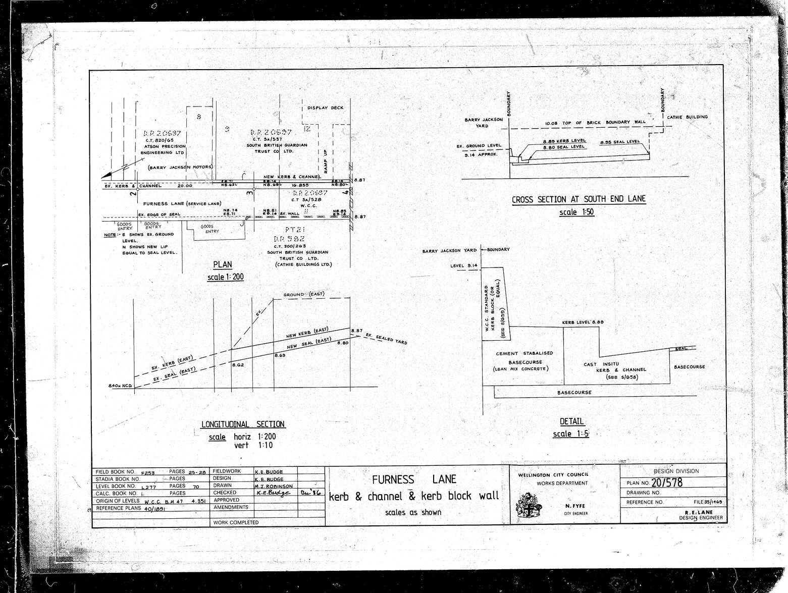 Furness Lane kerb and channel and kerb block wall