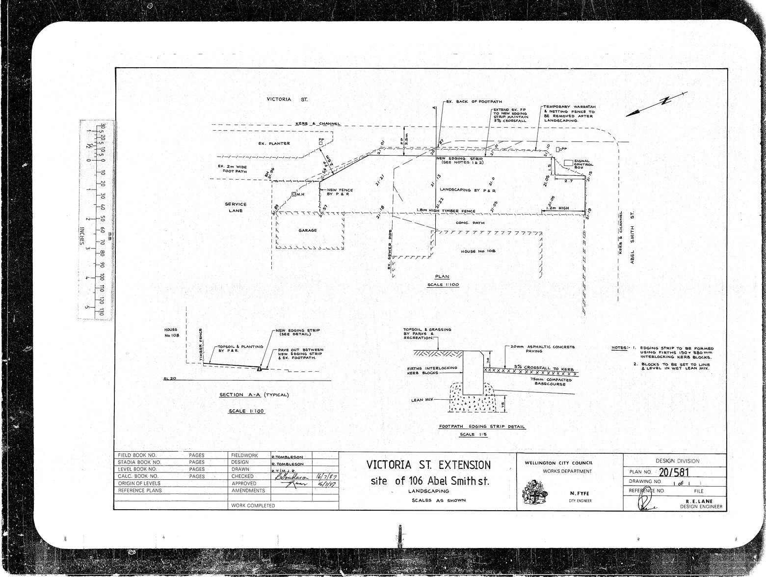Victoria Street Extension, site of 106 Abel Smith Street, landscaping