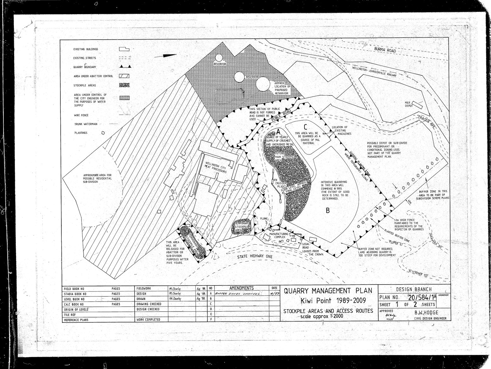 Quarry Management Plan, Kiwi Point 1989 to 2009