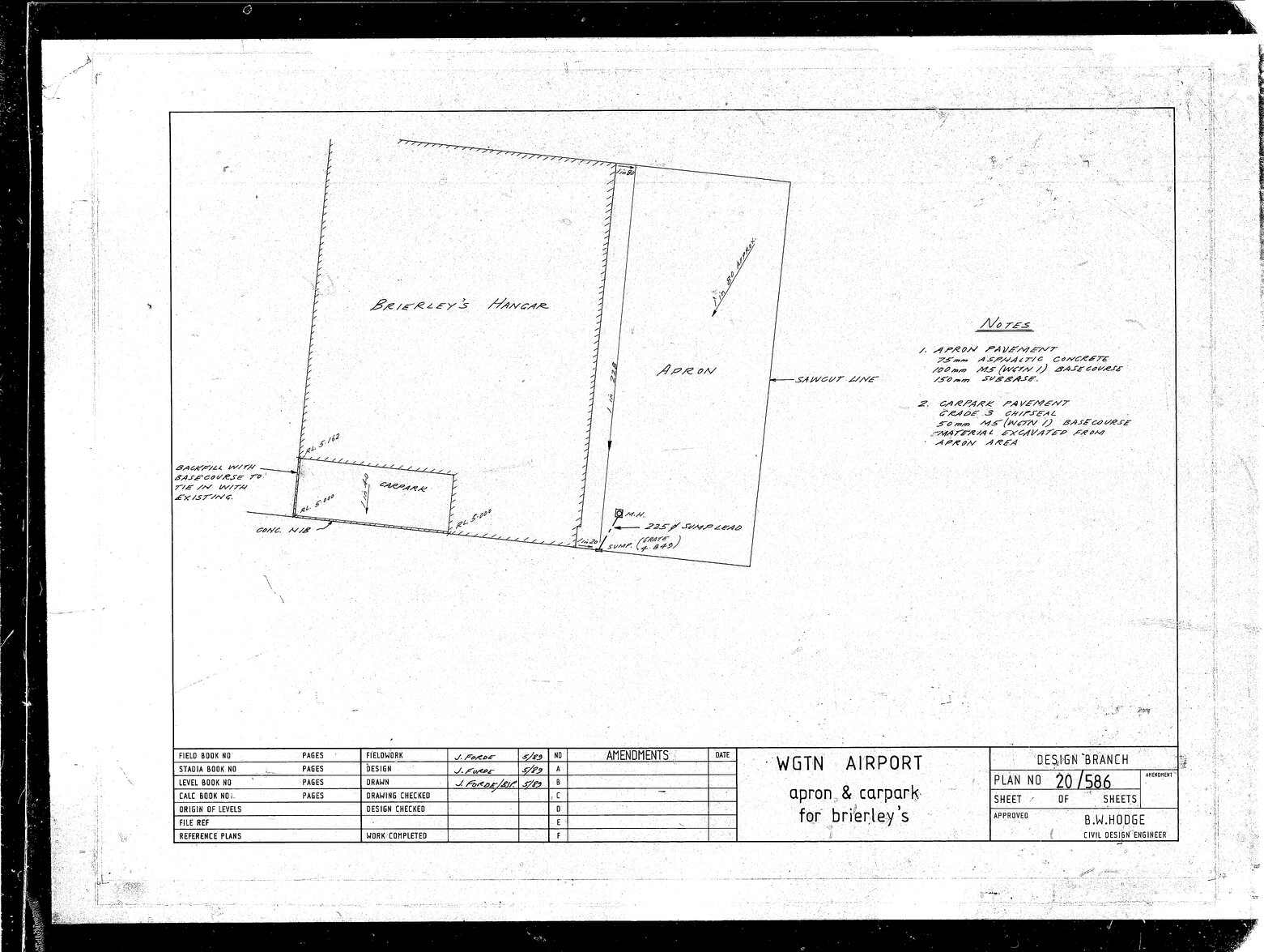 Wellington Airport apron and carpark for brieley's