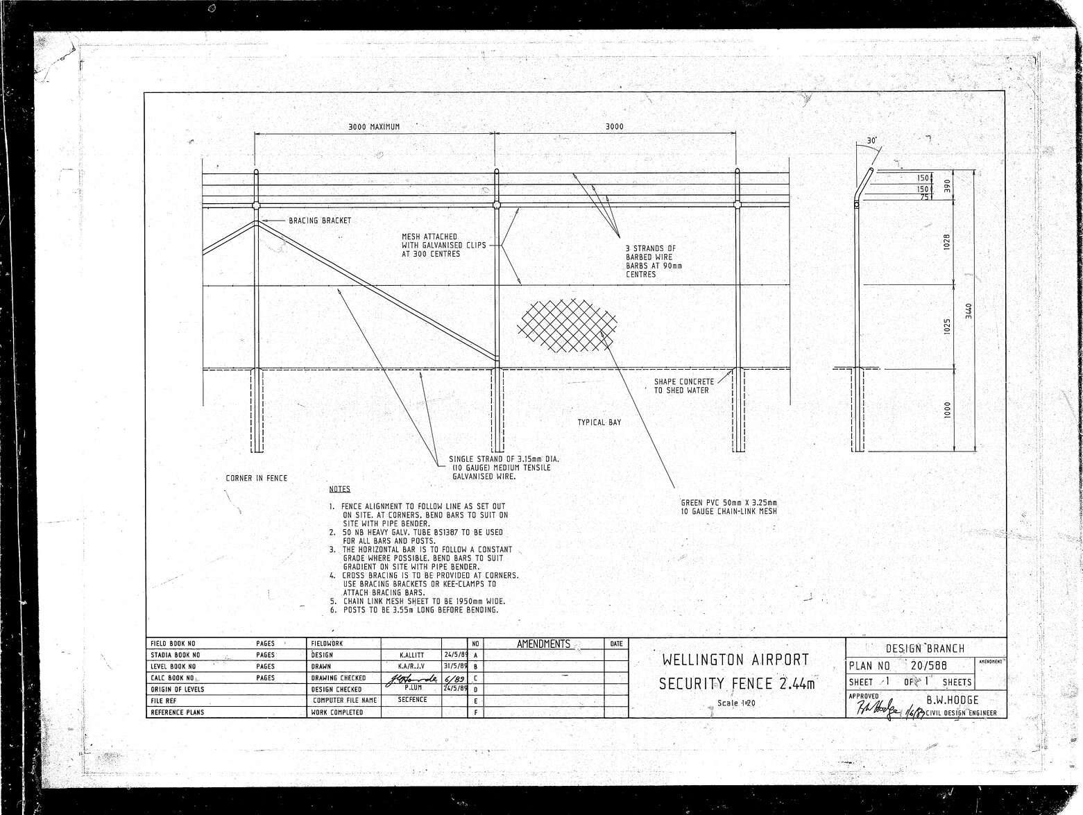 Wellington Airport Security fence 2.44m