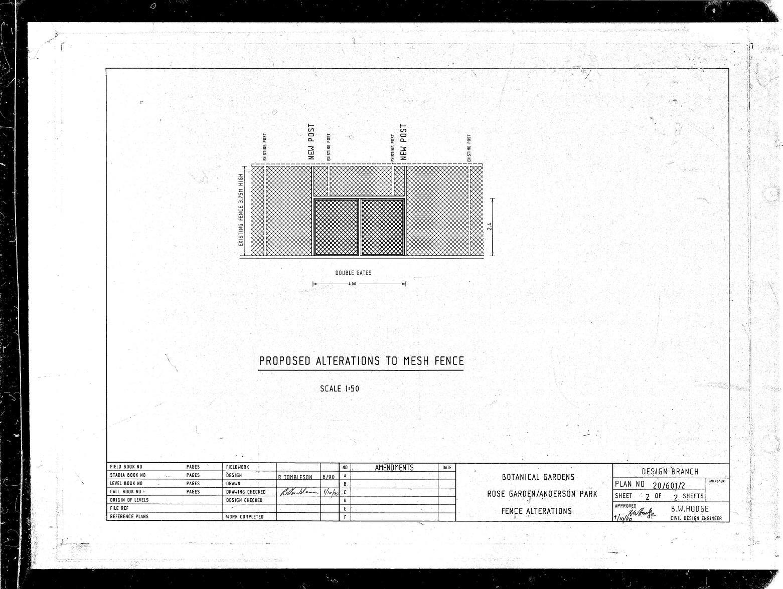 Botanical Gardens, Rose Garden, Anderson Park fence alterations