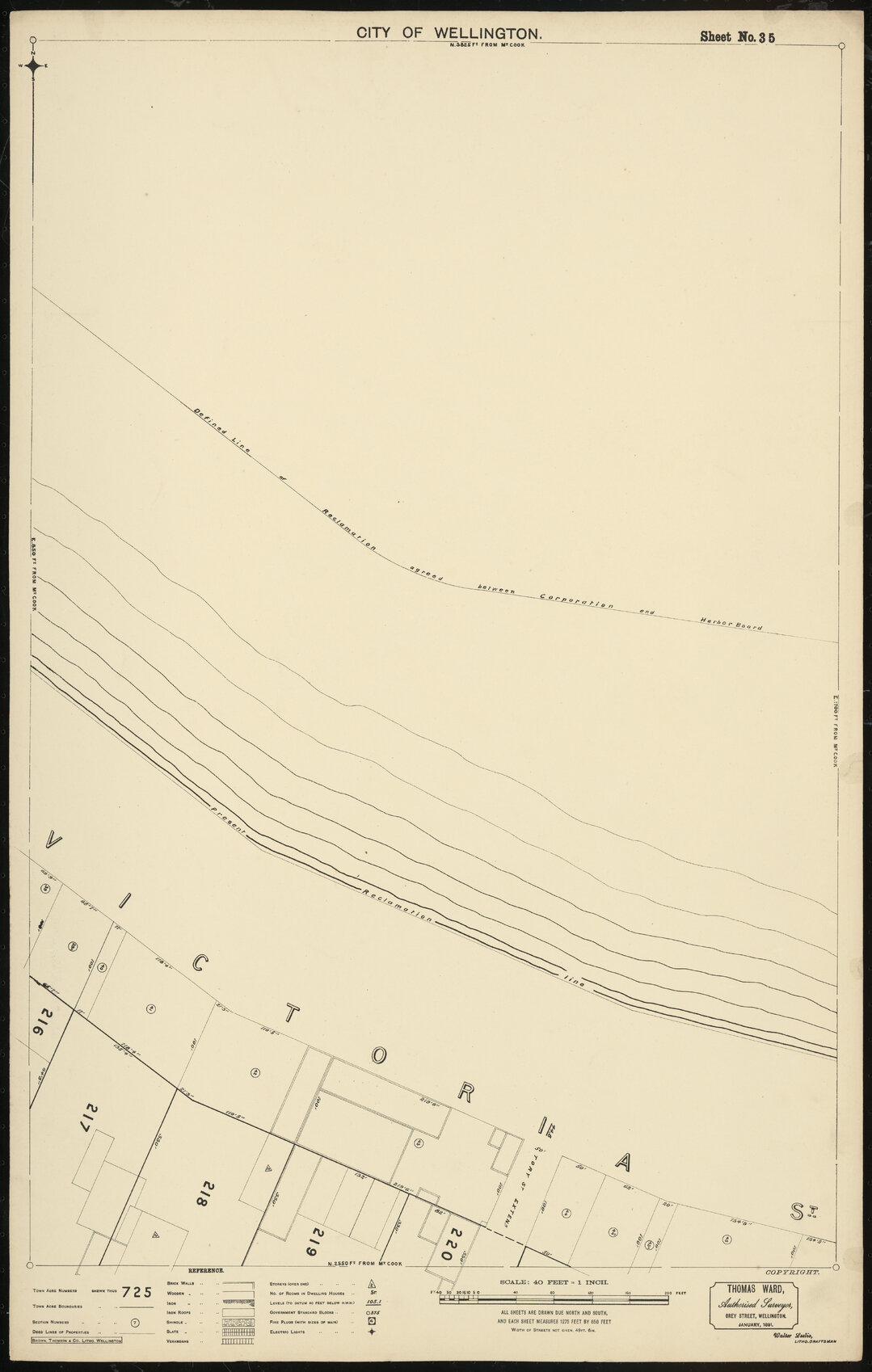 Thomas Ward survey map of Wellington City, sheet 35