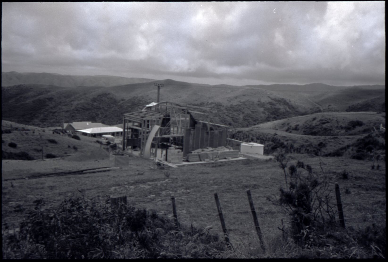 Building under construction in a rural area