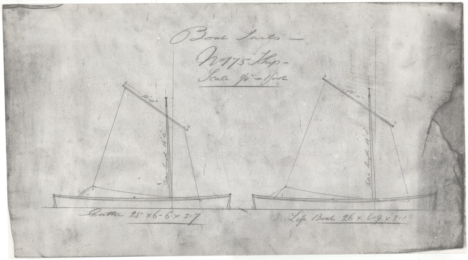 [SS Bruce], boat sails cutter and life boat