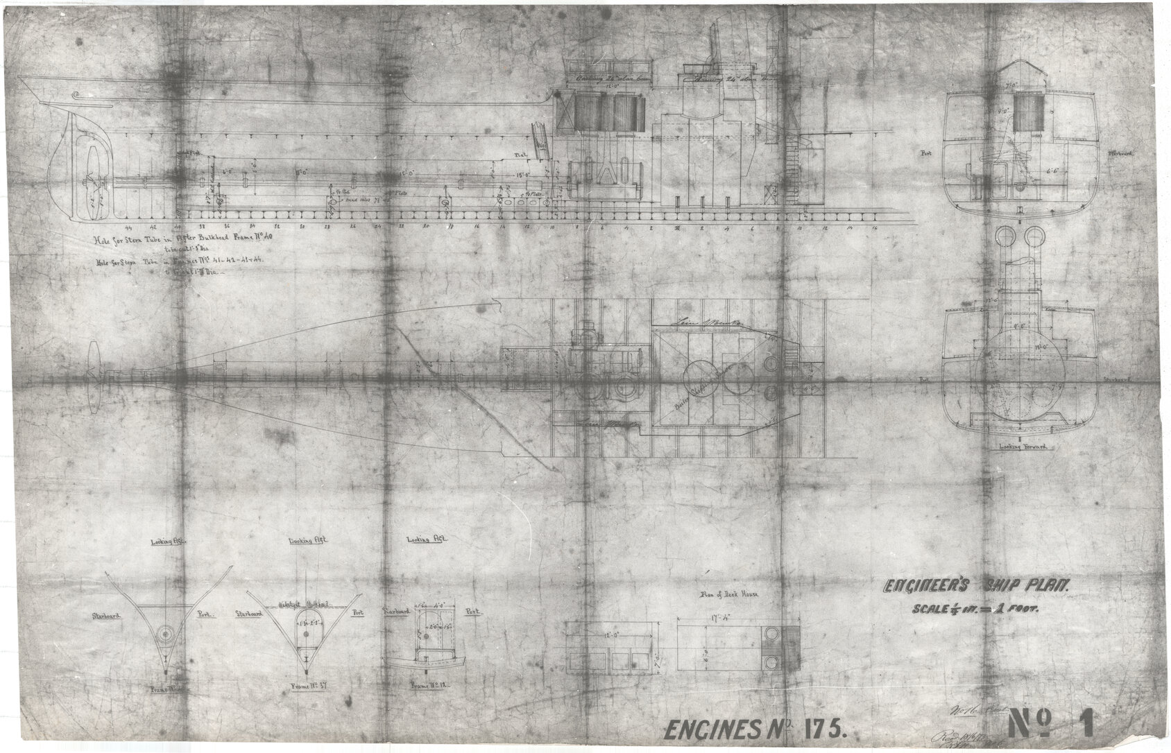 SS Bruce, engines, engineer's ship plan