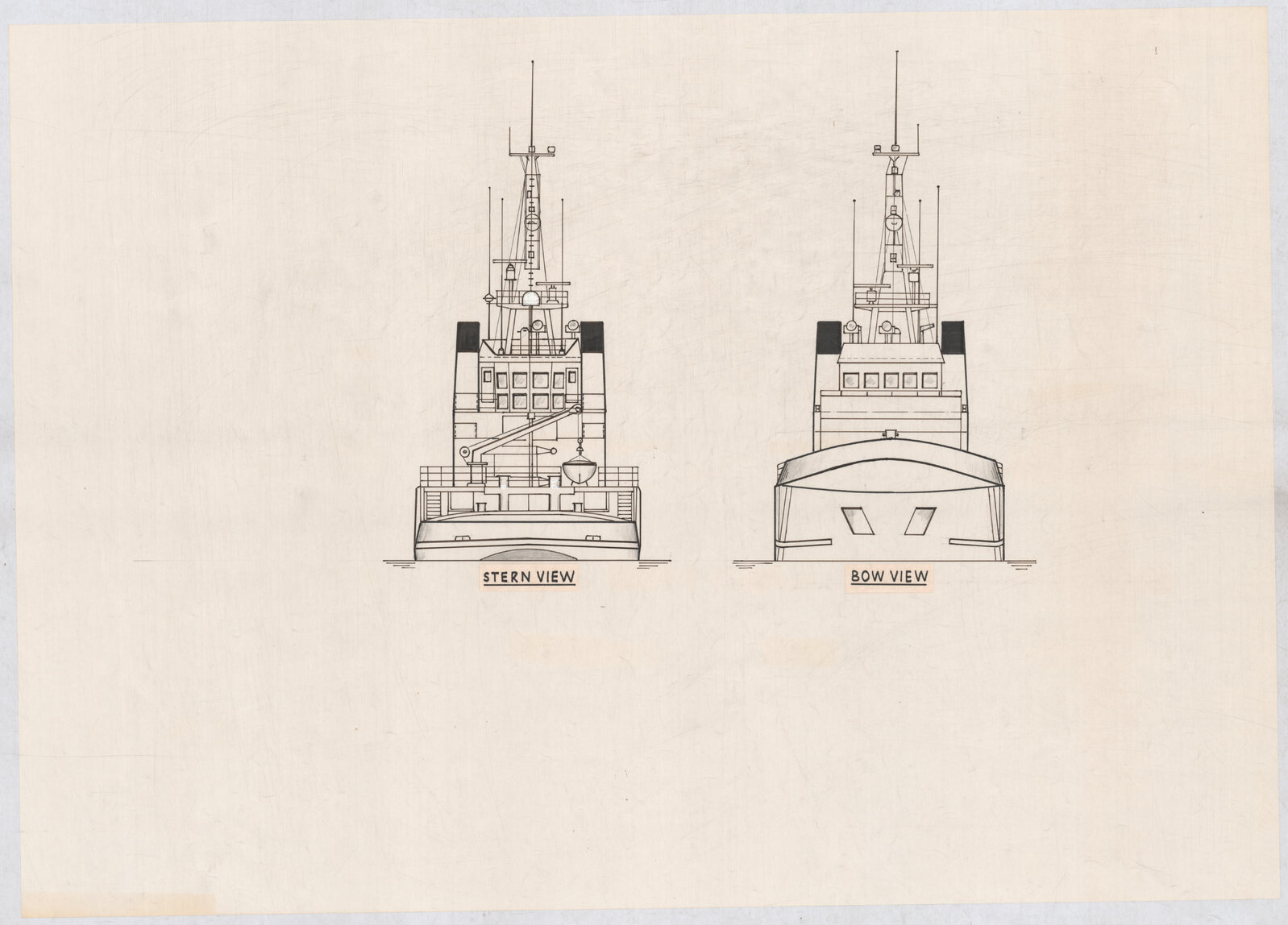 Frederick Brown, stern and bow view