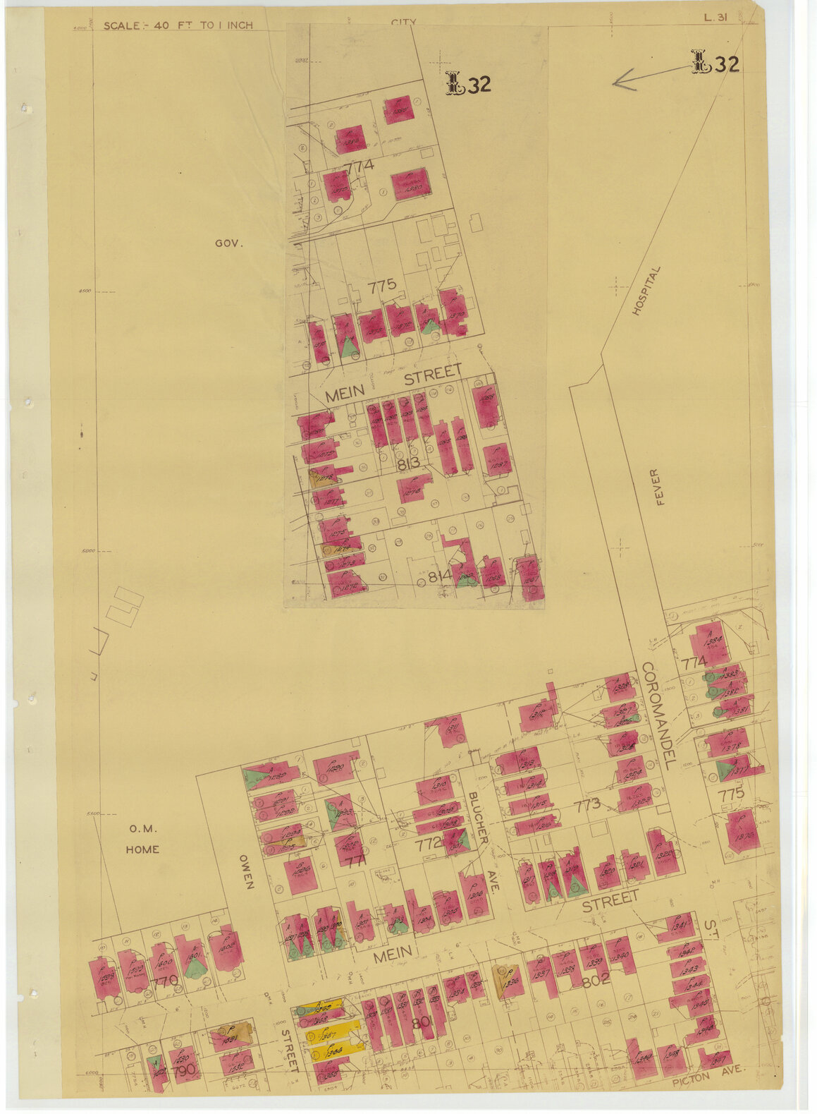 1937 Housing Survey, sheet L31, L32