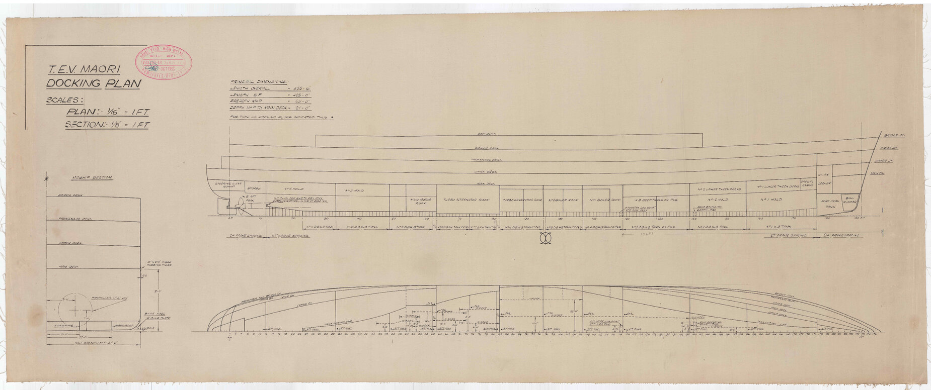 TEV Maori, docking plan