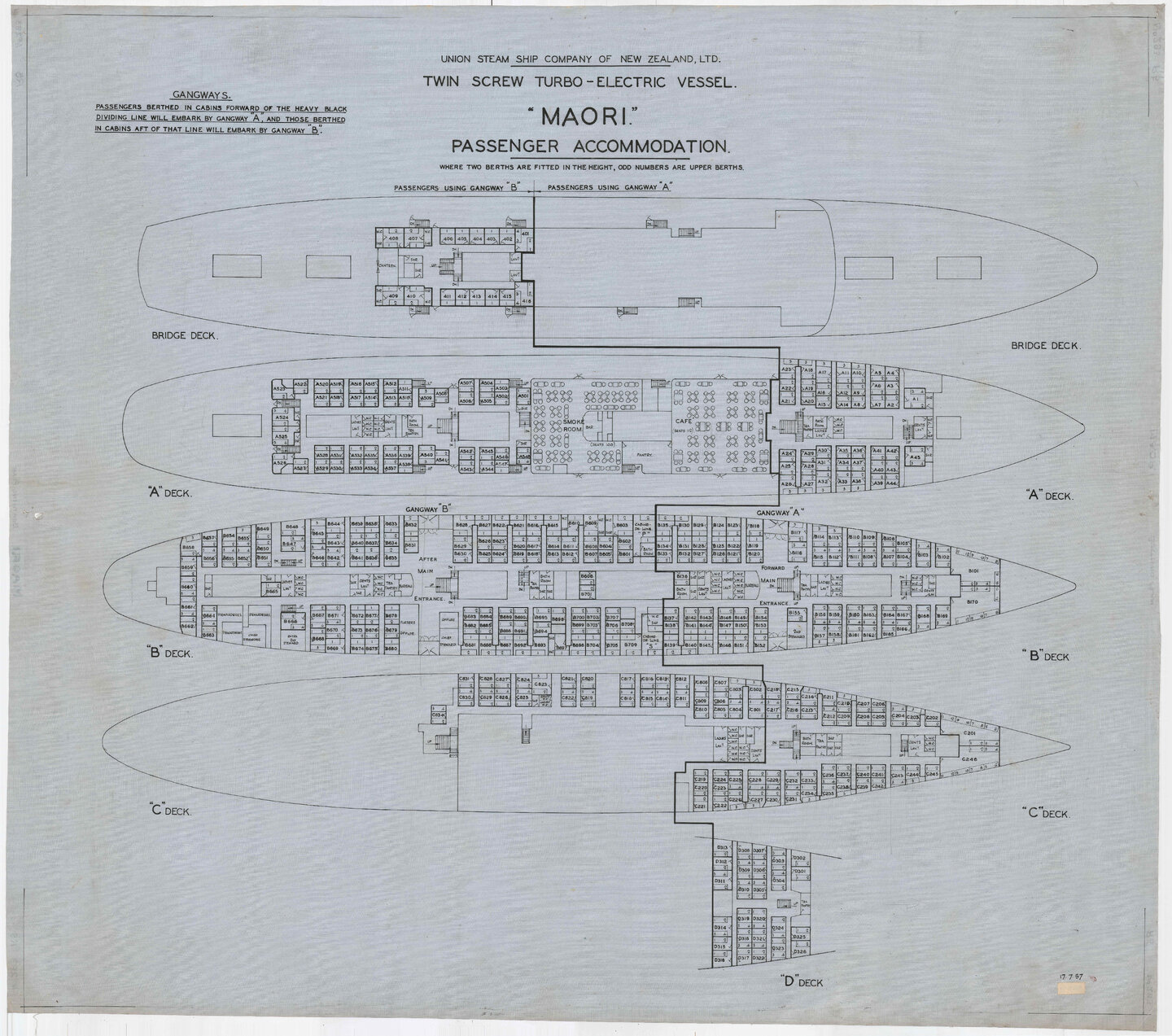 TEV Maori, passenger accomodation