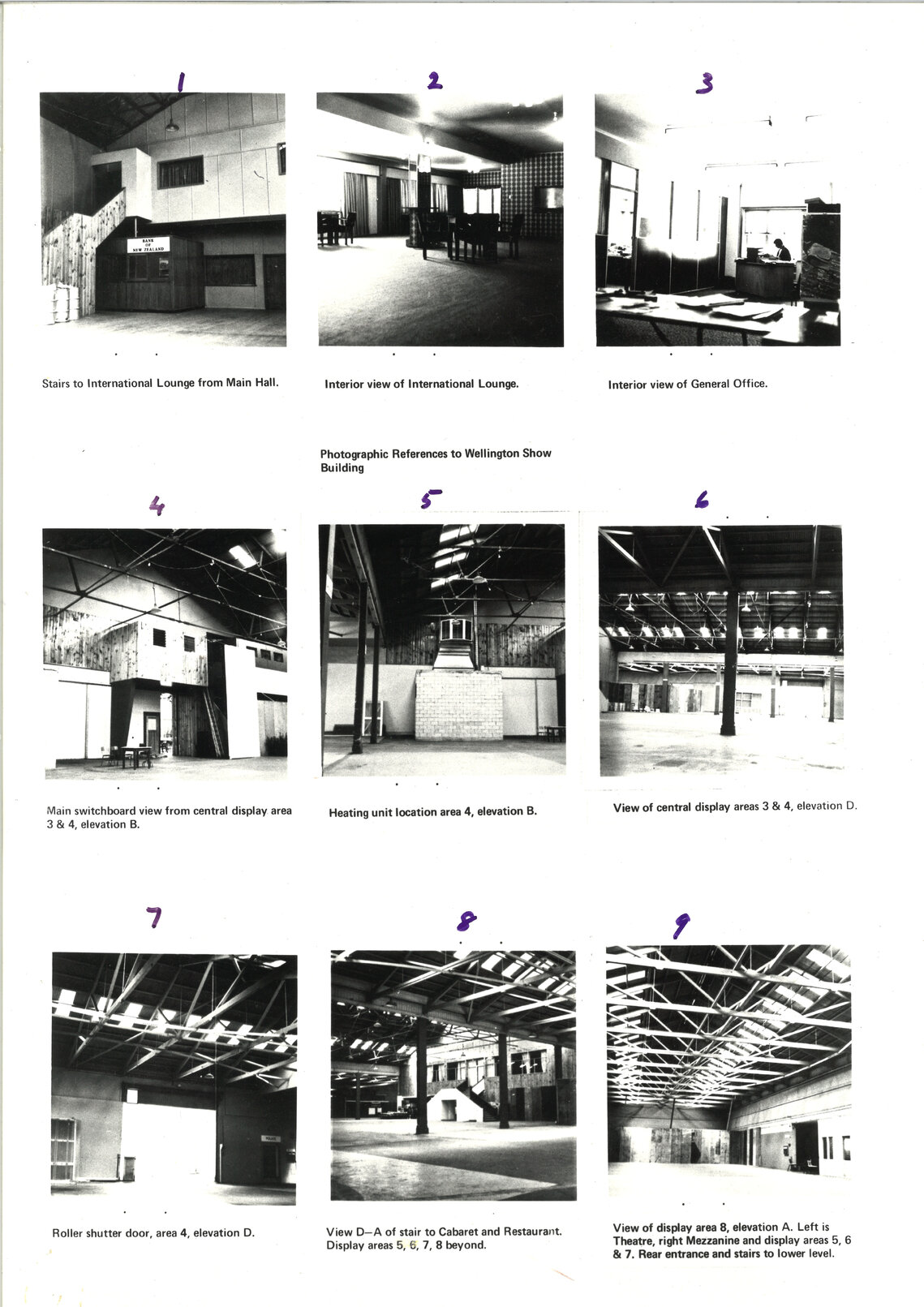 Photographs of the Wellington Show Building, interior and exterior, 1980s