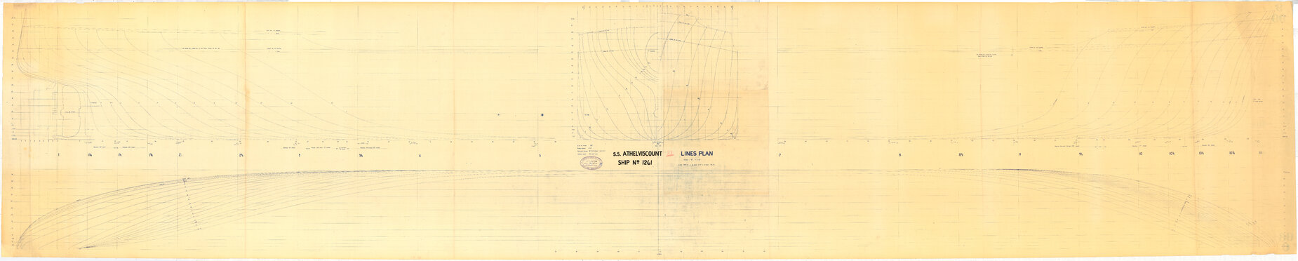 SS Athelviscount, lines plan