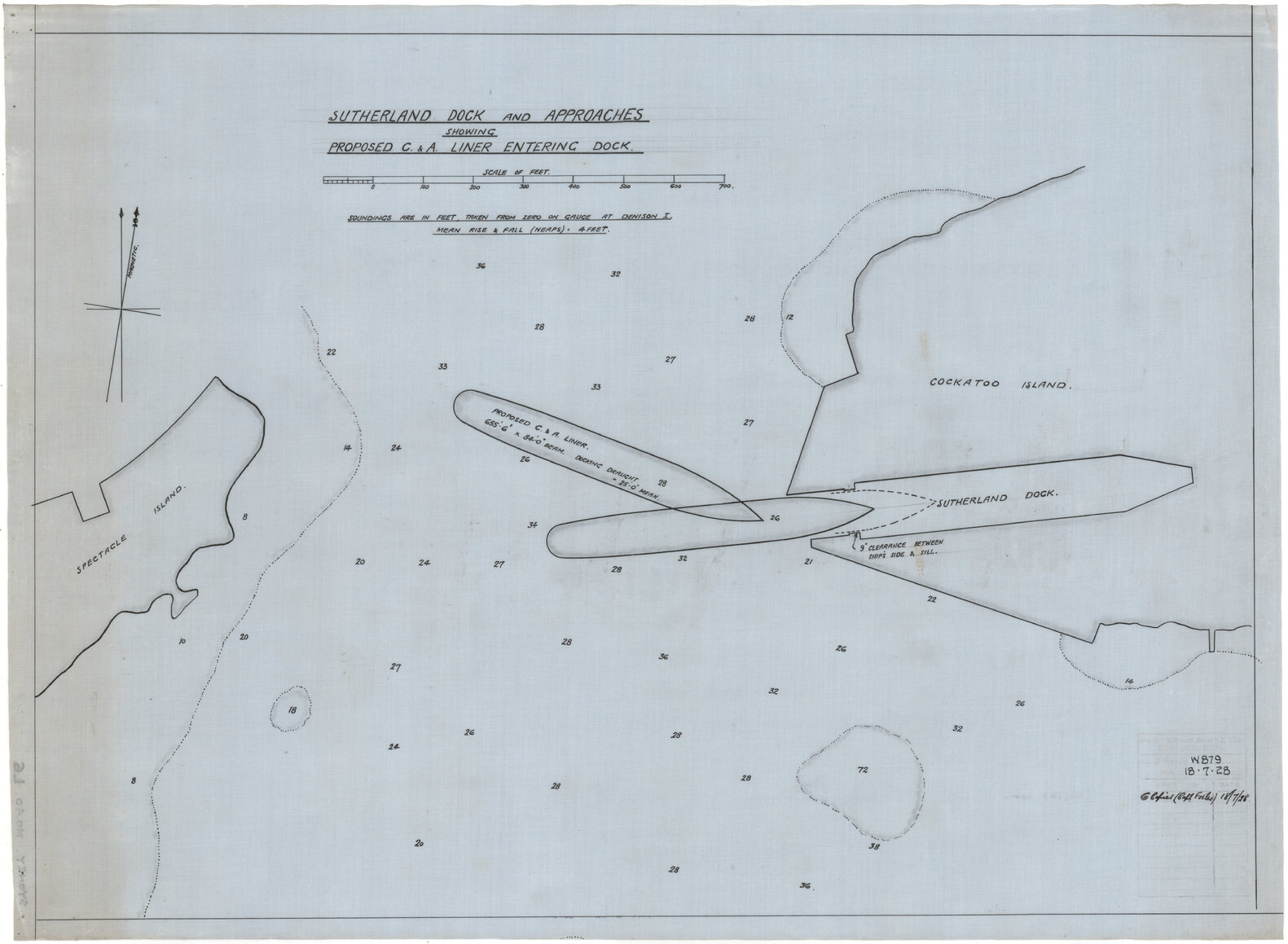 Sutherland Dock and approaches showing proposed C &amp; A liner entering dock
