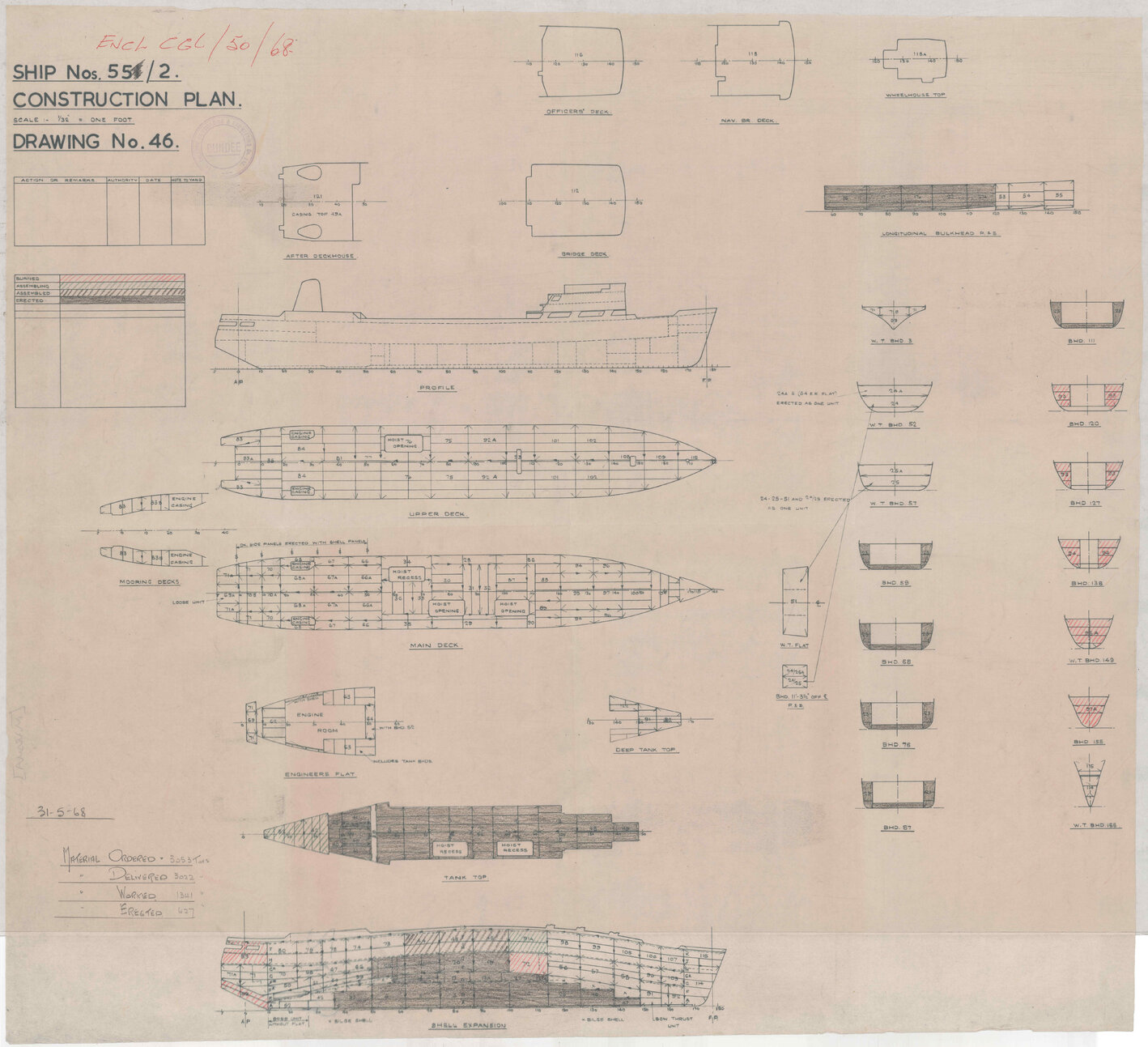 [TSMV Marama], construction plan