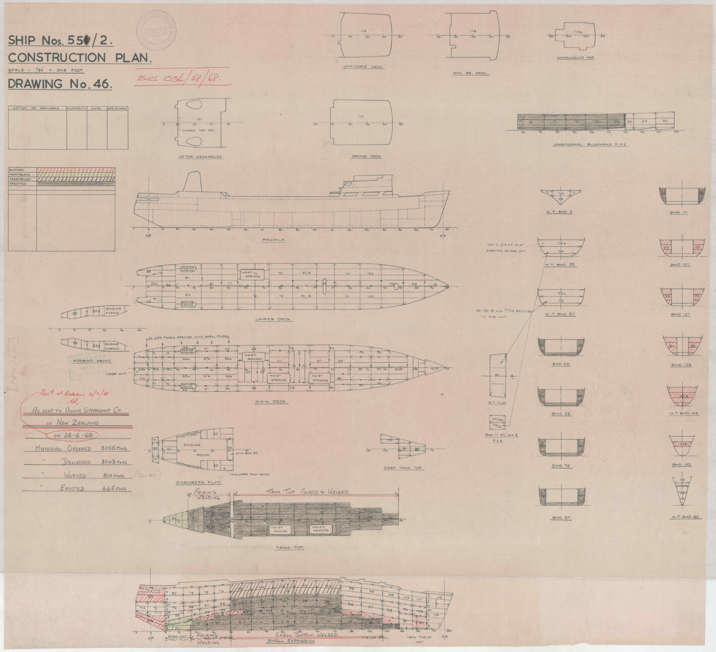 [TSMV Marama], construction plan