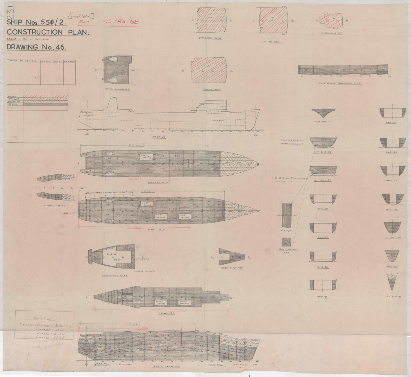 [TSMV Marama], construction plan