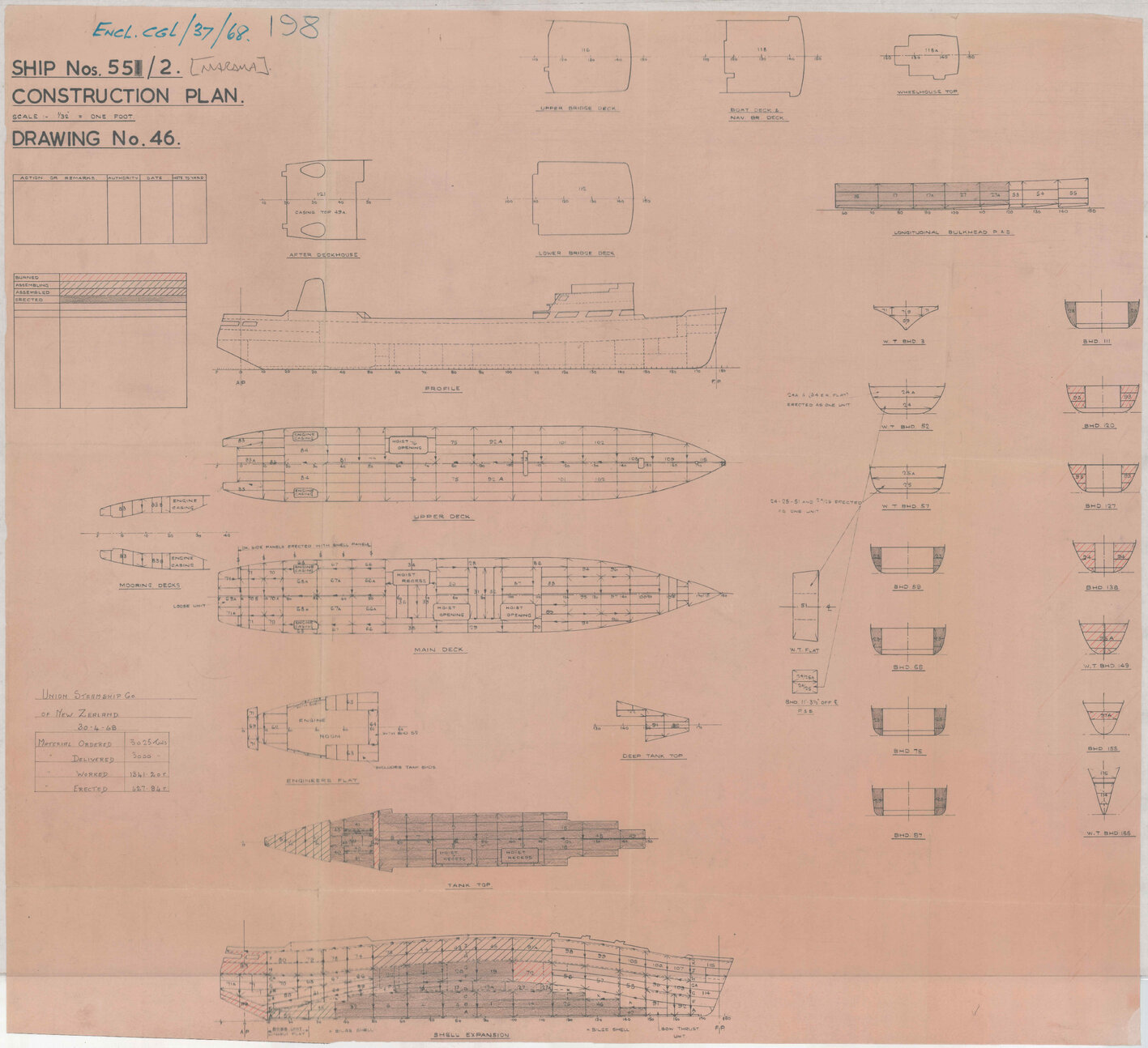 [TSMV Marama], construction plan