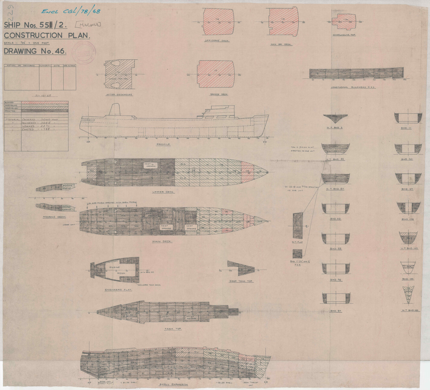 [TSMV Marama], construction plan