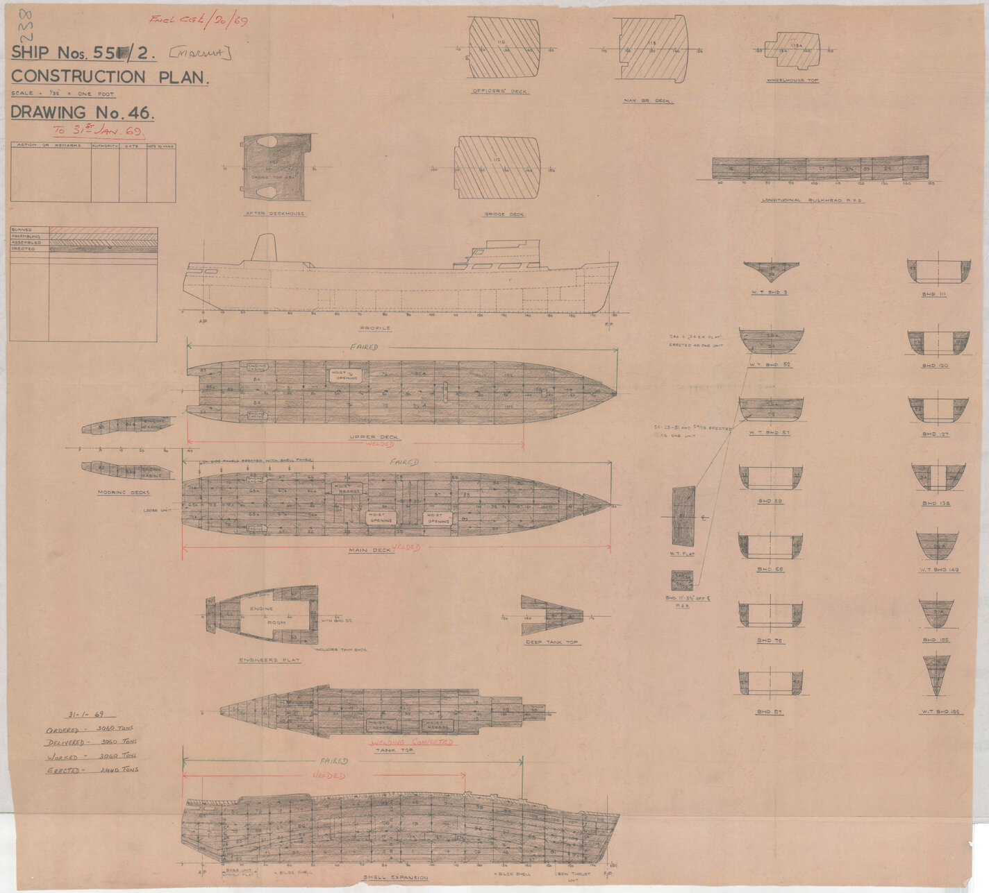 [TSMV Marama], construction plan