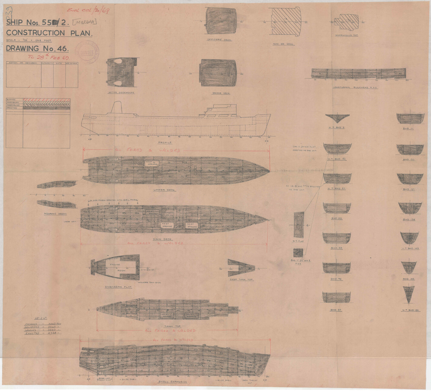 [TSMV Marama], construction plan