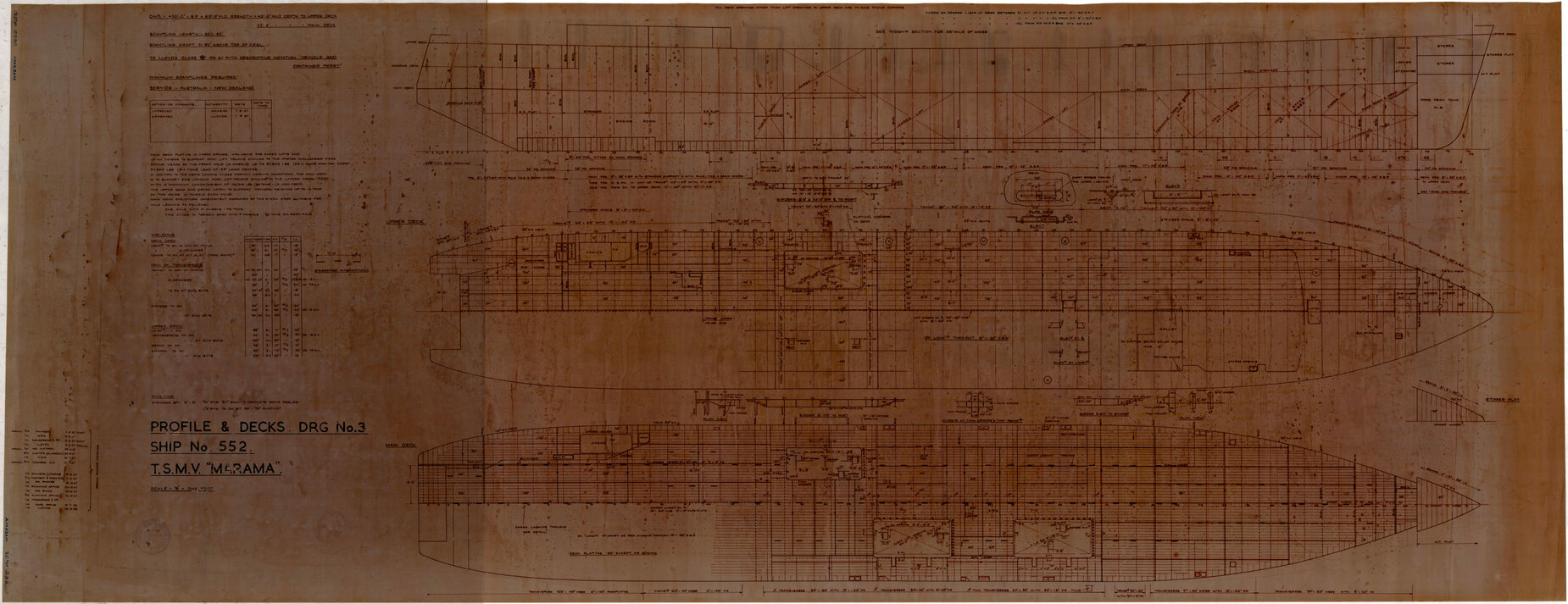 TSMV Marama, profile and decks