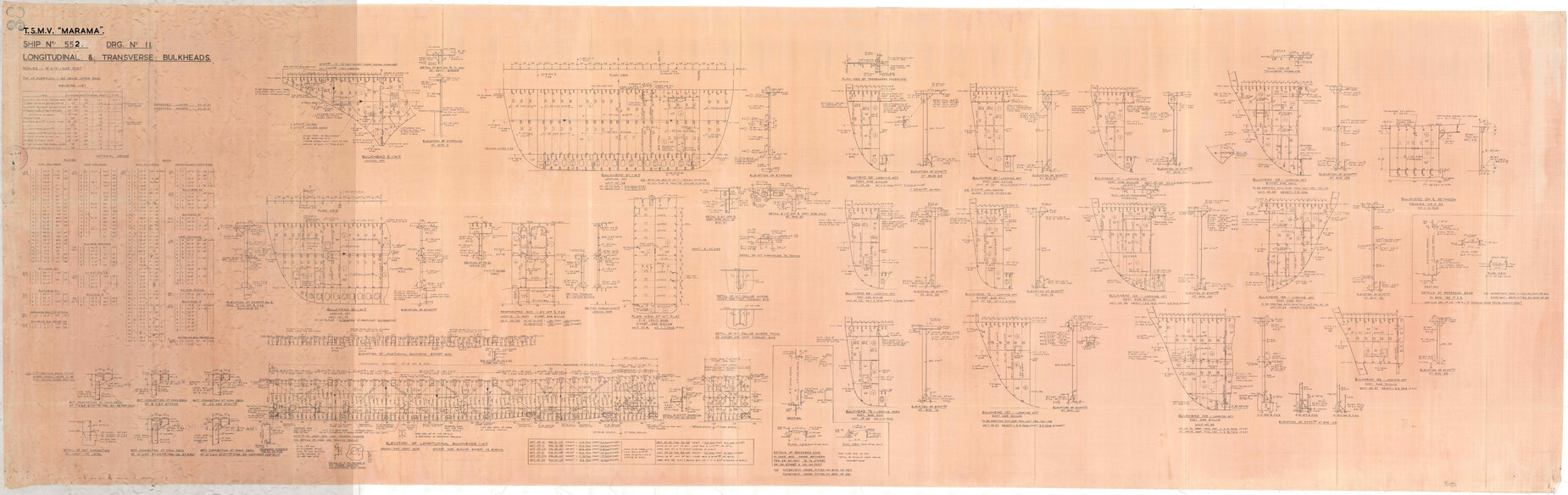 TSMV Marama, longitudinal and tranverse bulkheads