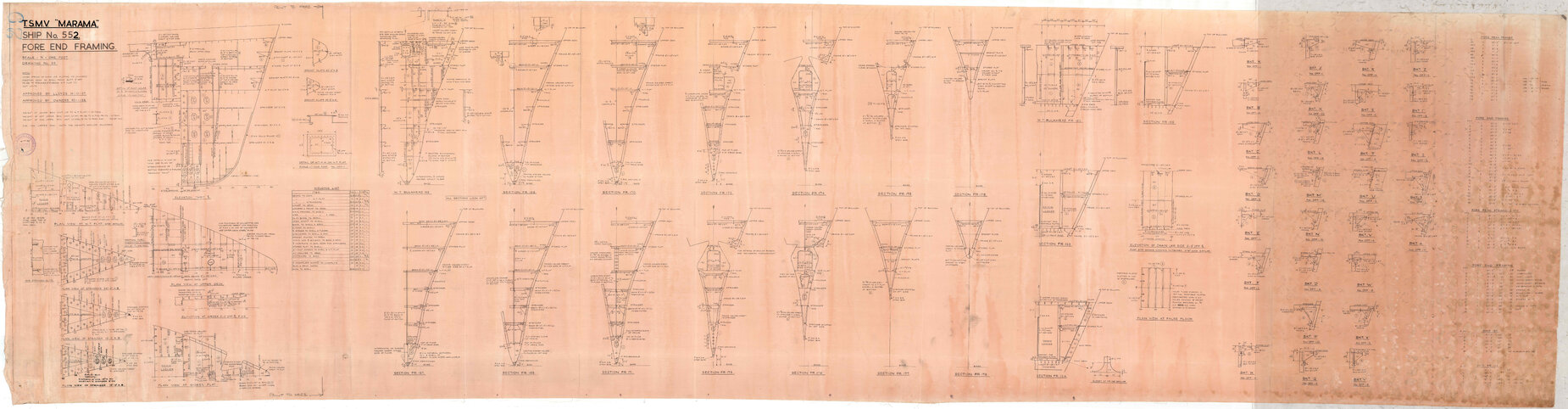 TSMV Marama, fore end framing