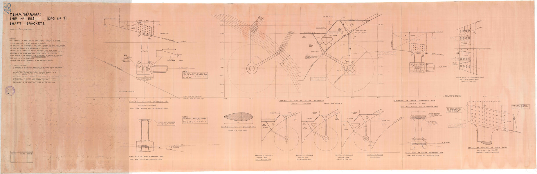 TSMV Marama, shaft brackets