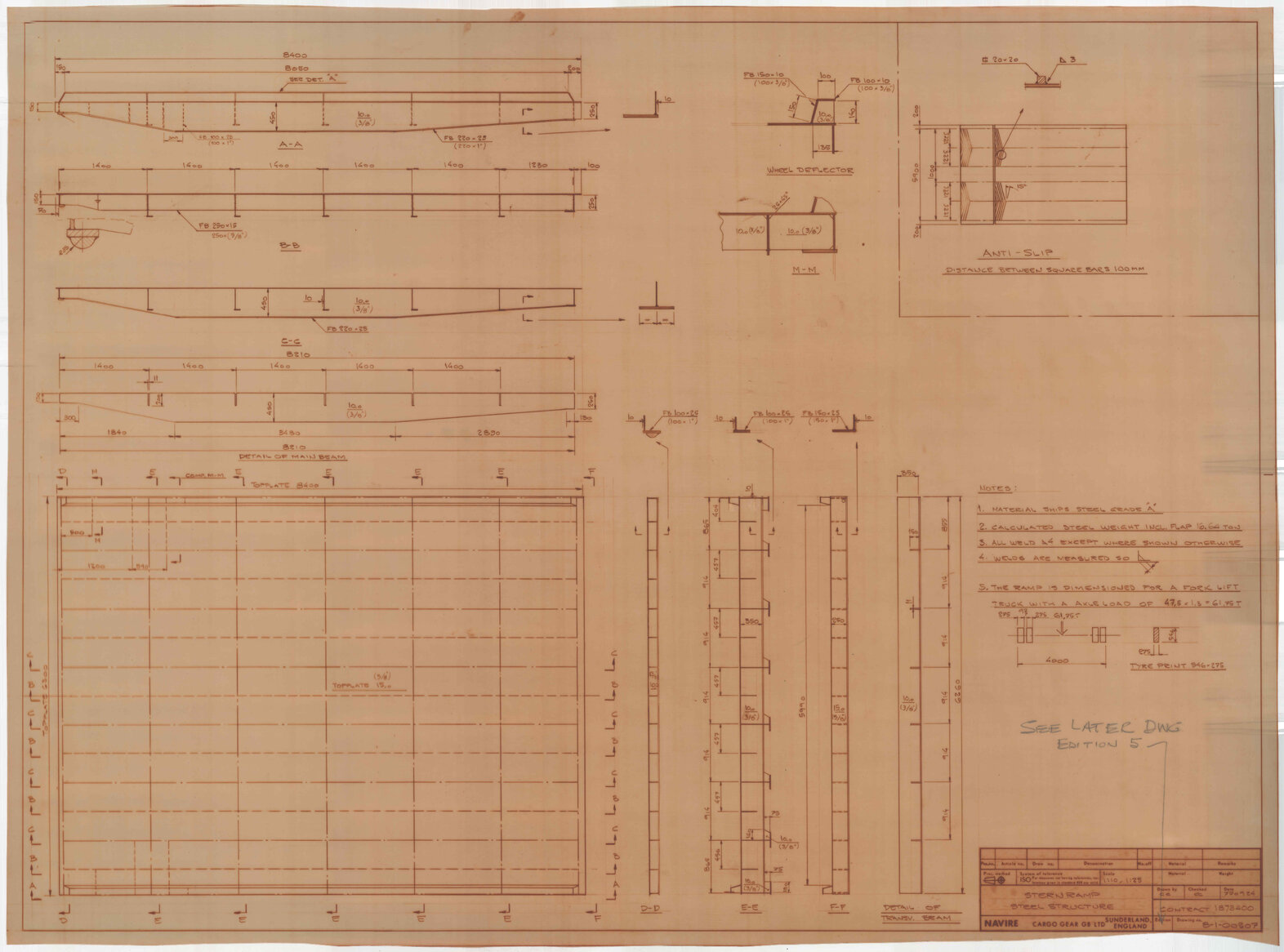[TSMV Marama], stern ramp steel structure, edition 5