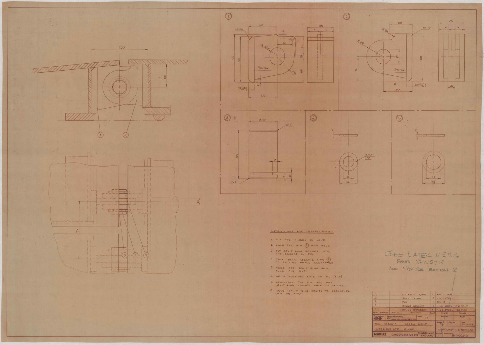 [TSMV Marama], stern ramp intermediate hinge