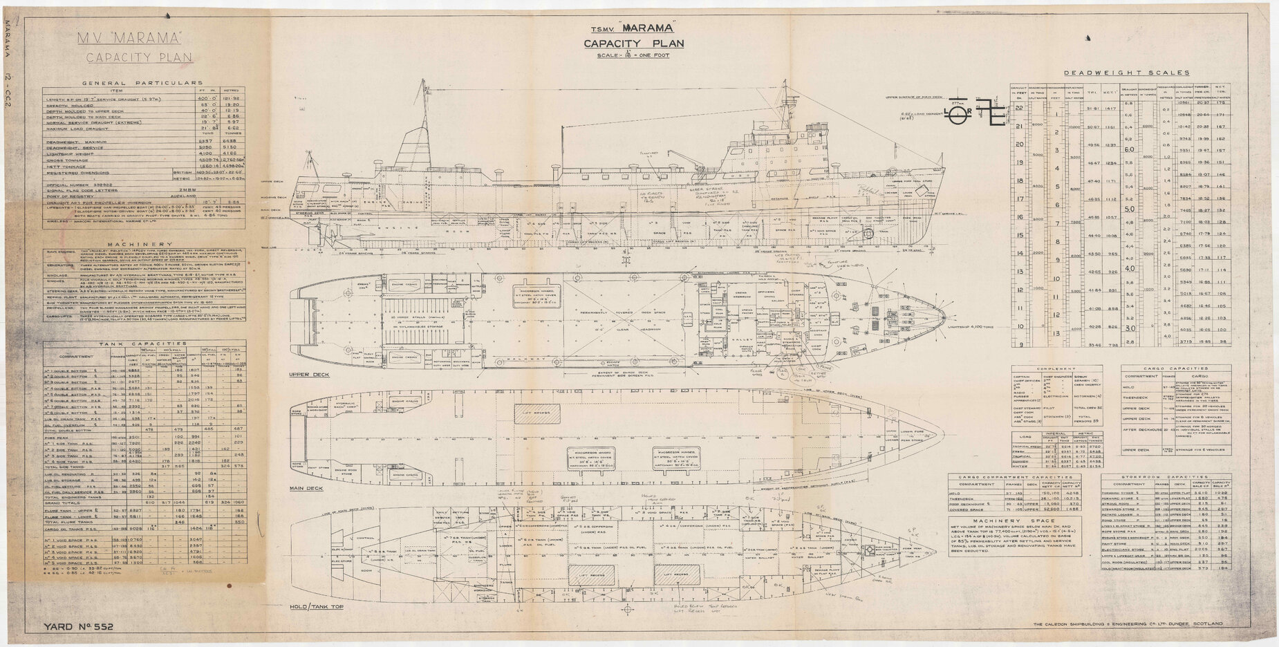 TSMV Marama, capacity plan