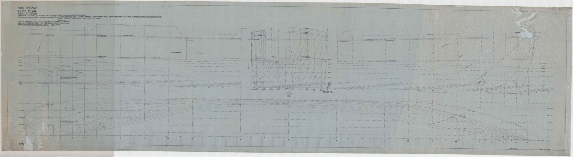 TSMV Marama, lines plan
