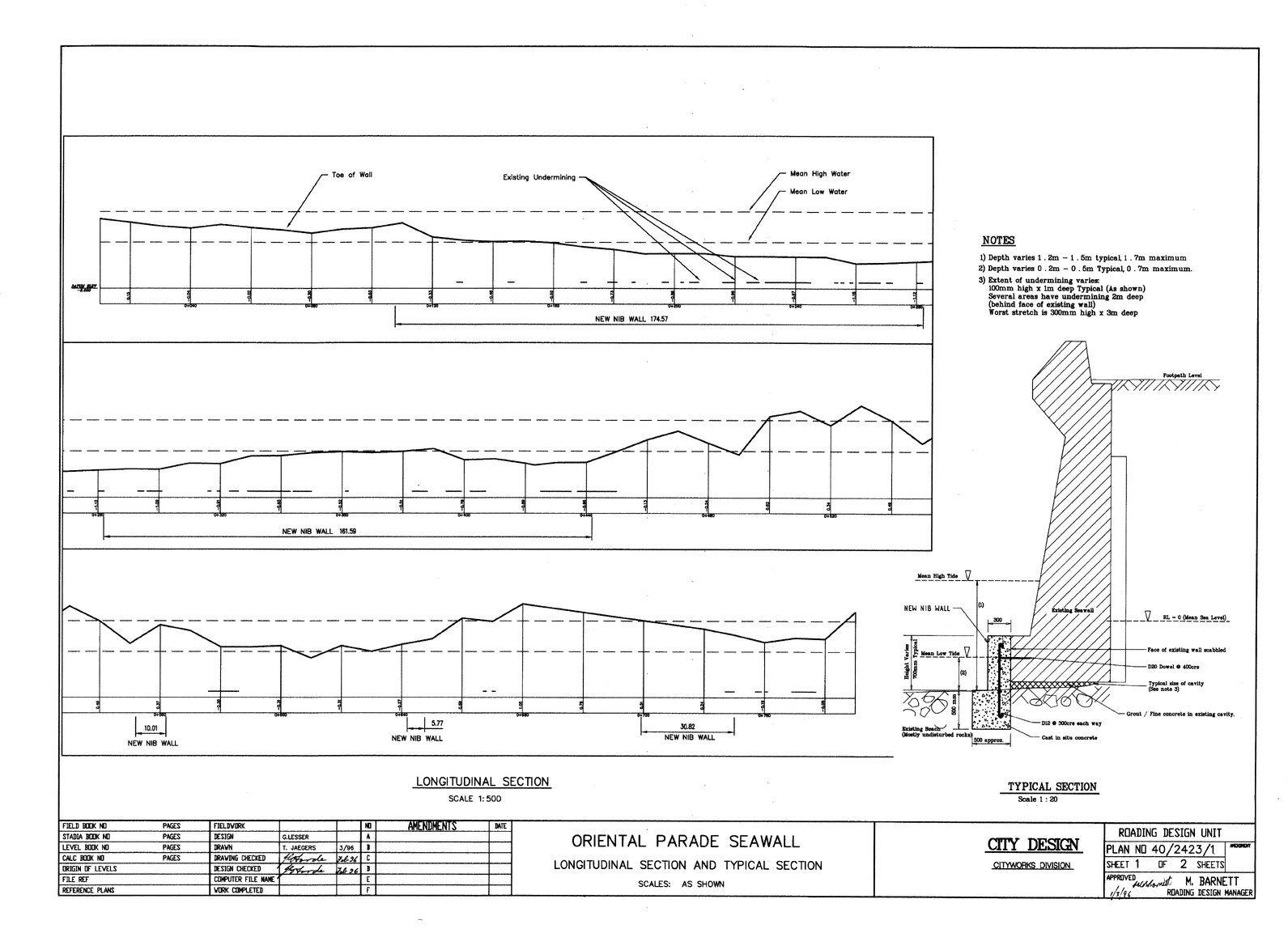 Oriental Parade, Seawall Repairs
