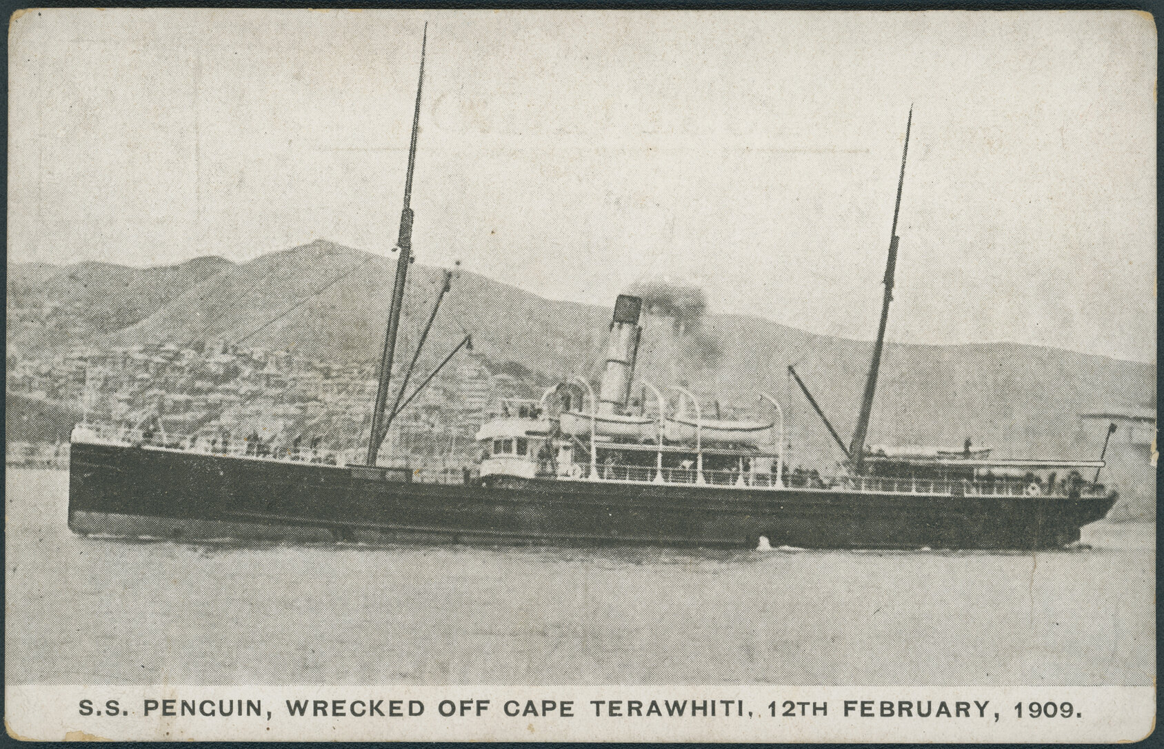S S Penguin, Wrecked off Cape Terawhiti, 12th February 1909