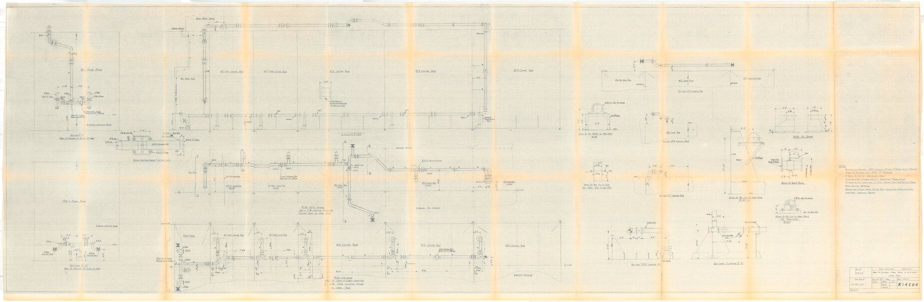 Erne [STS], arrangement of bitumen cargo piping in number 4, 5, 6, and 7 centre tanks