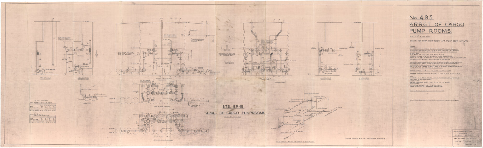 [Erne STS], number 493, arrangement of cargo pump rooms