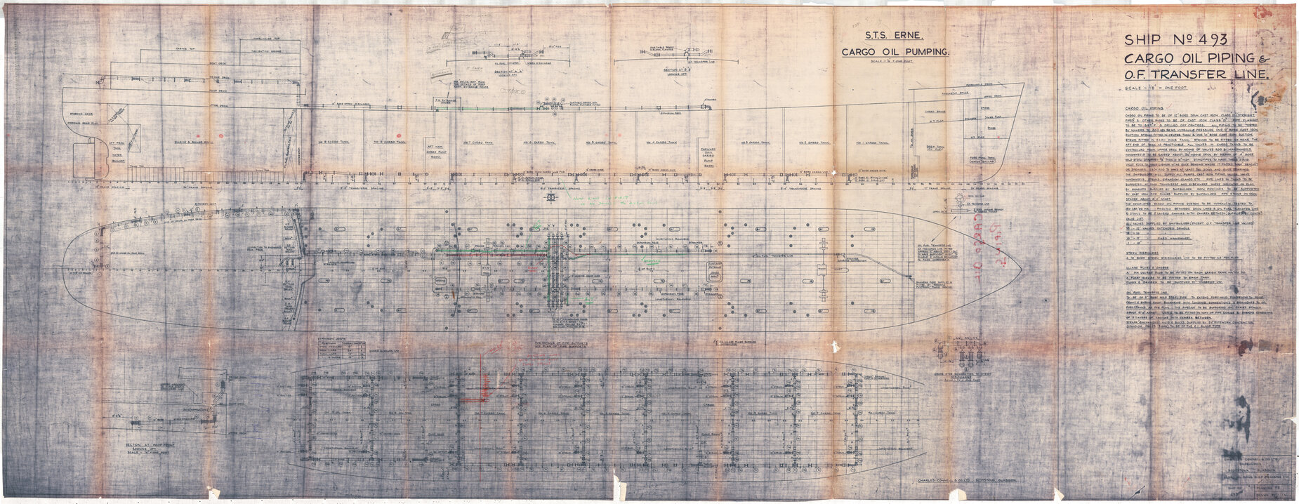 Erne STS, cargo oil piping