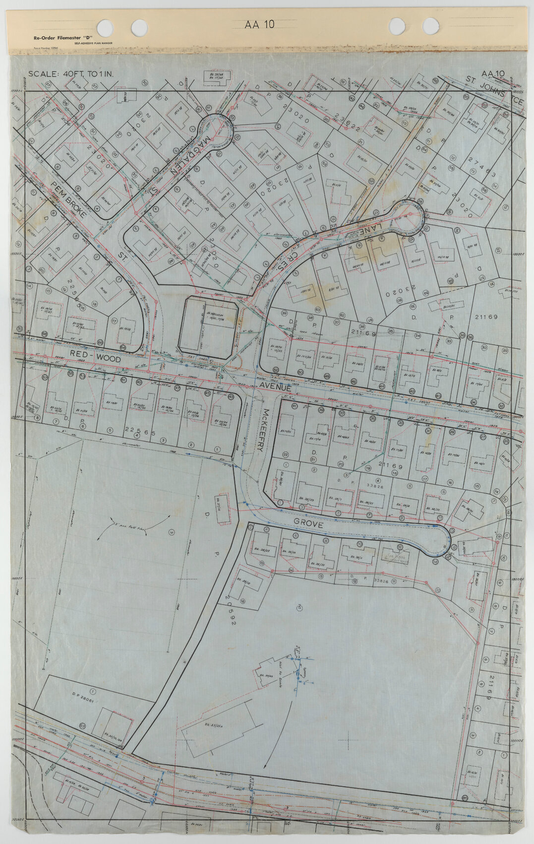 Tawa 40 Foot to an Inch Record Sheet, sheet AA10