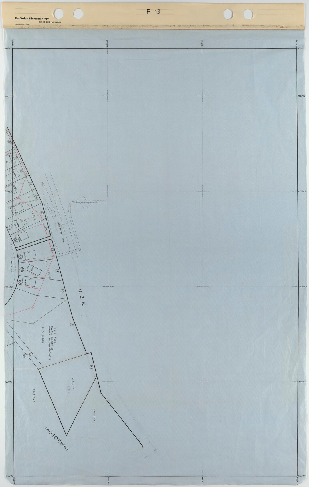 Tawa 40 Foot to an Inch Record Sheet, sheet P13
