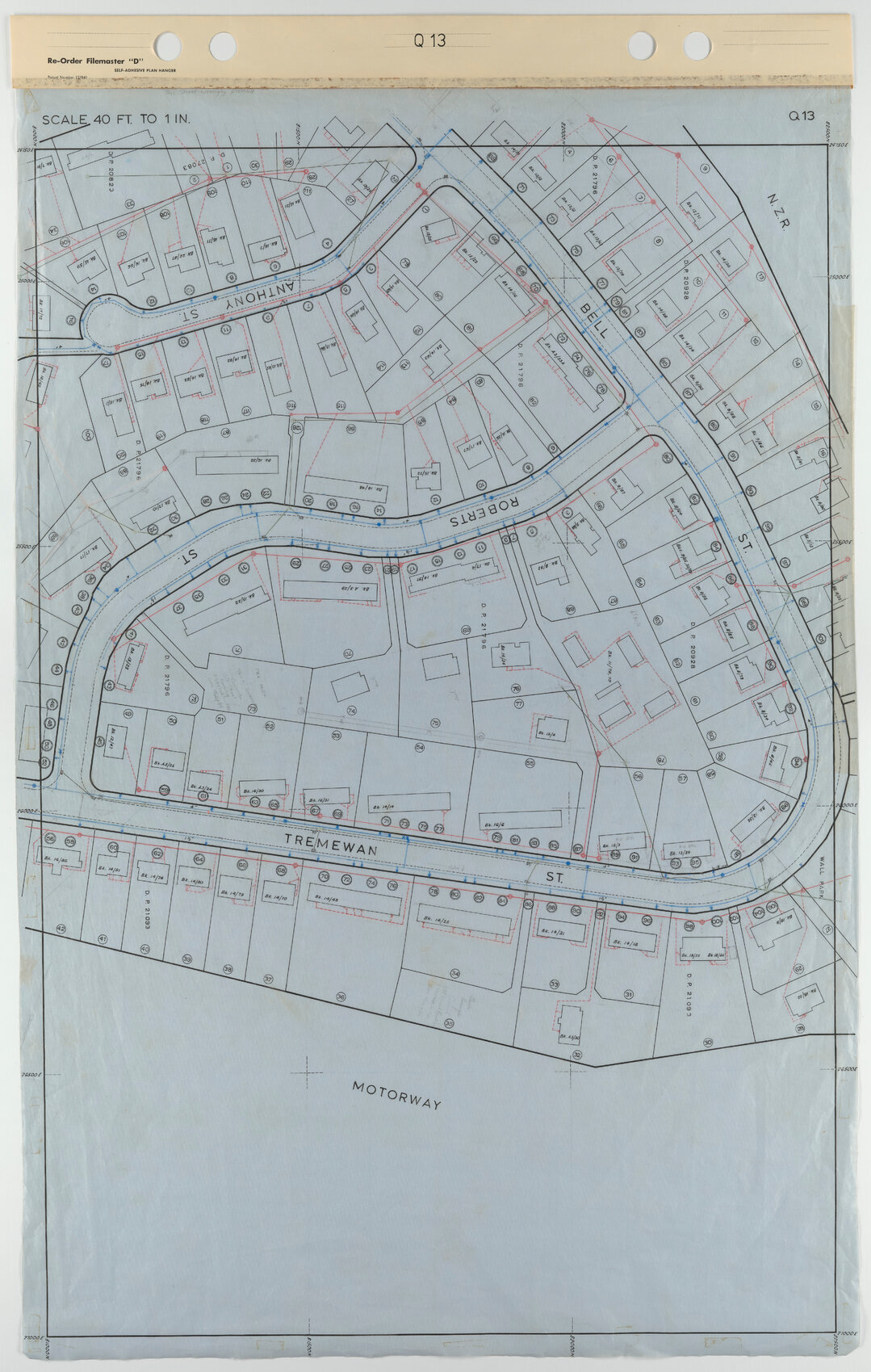 Tawa 40 Foot to an Inch Record Sheet, sheet Q13