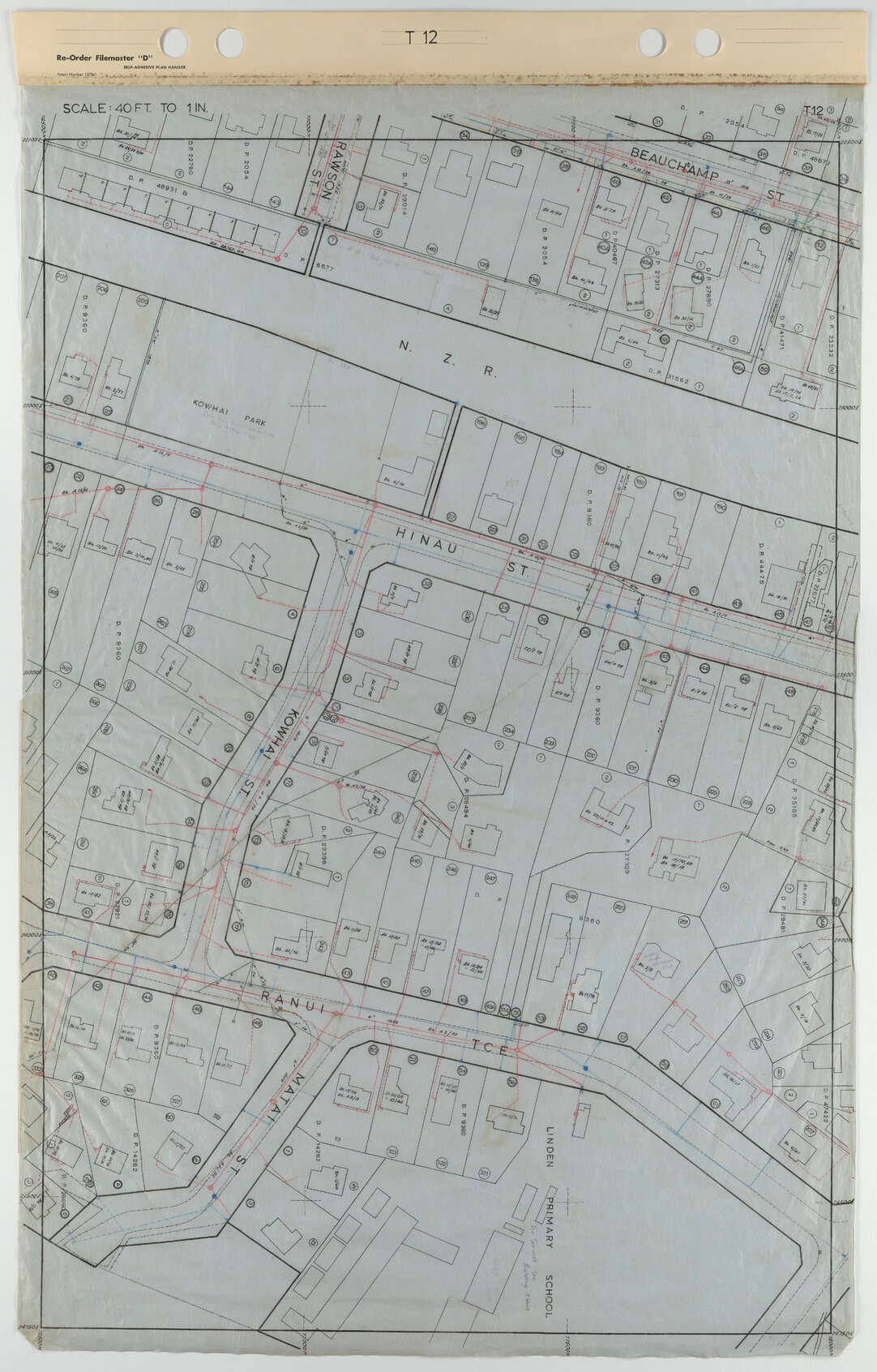 Tawa 40 Foot to an Inch Record Sheet, sheet T12