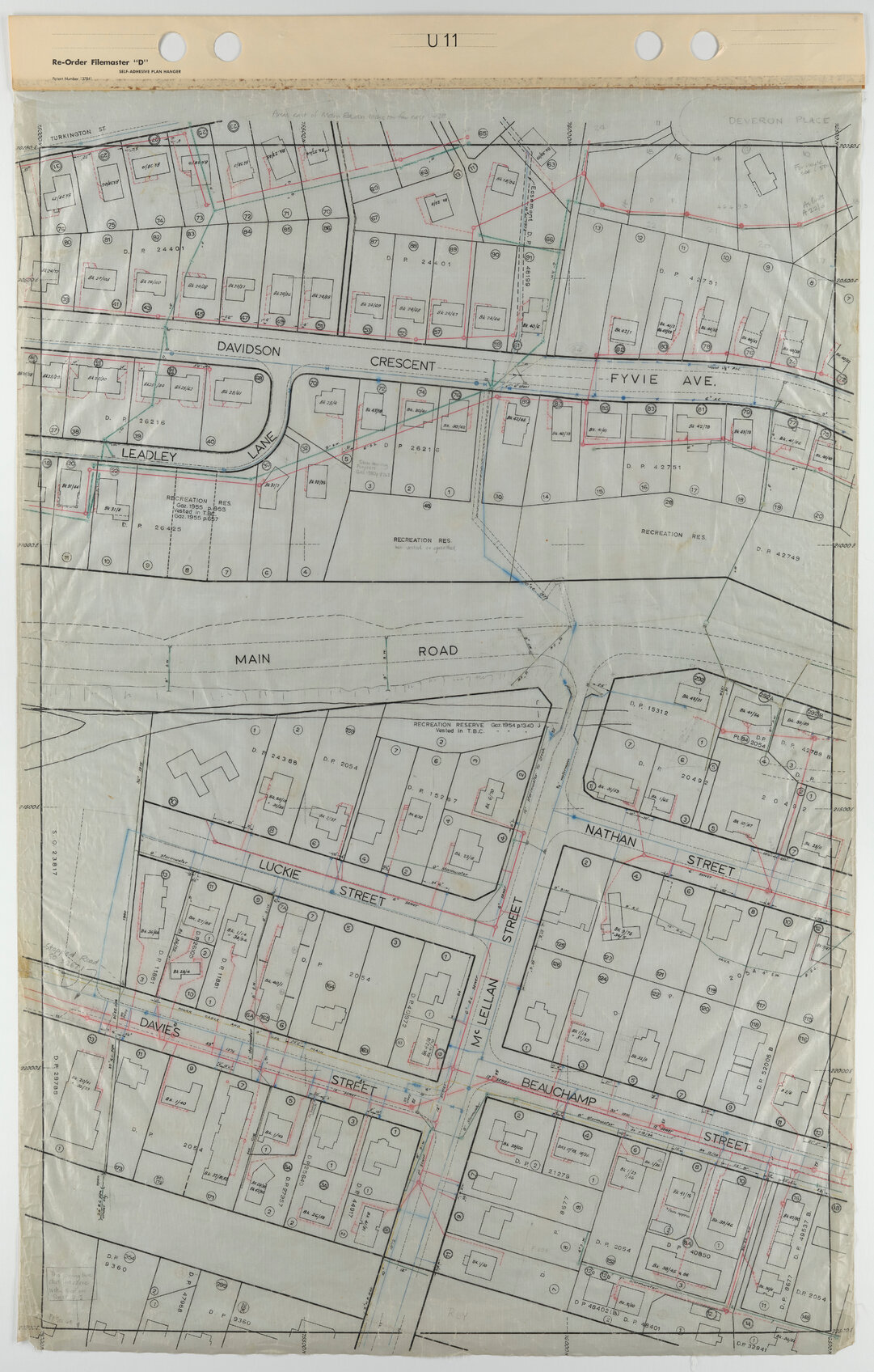 Tawa 40 Foot to an Inch Record Sheet, sheet U11