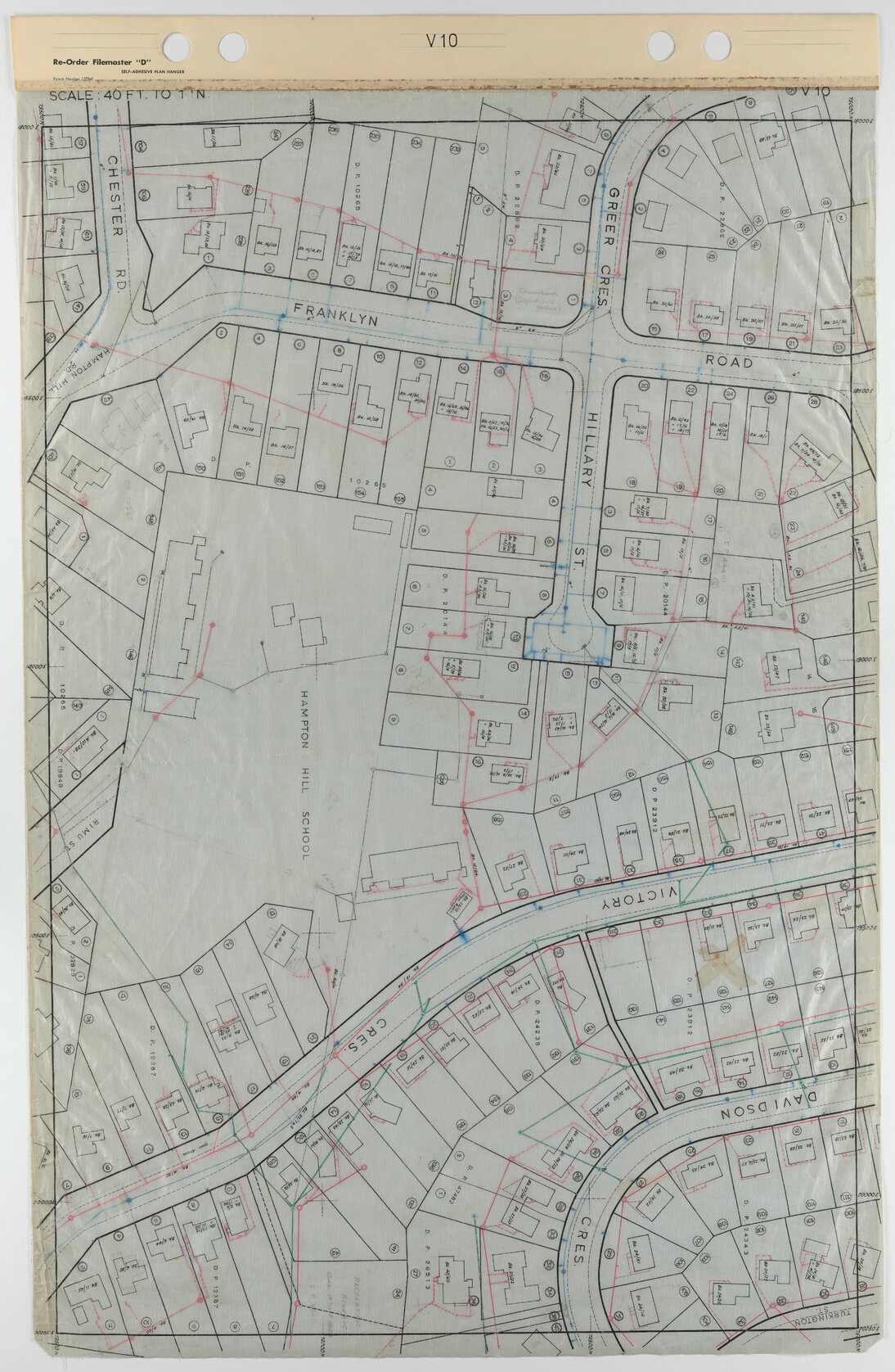 Tawa 40 Foot to an Inch Record Sheet, sheet V10
