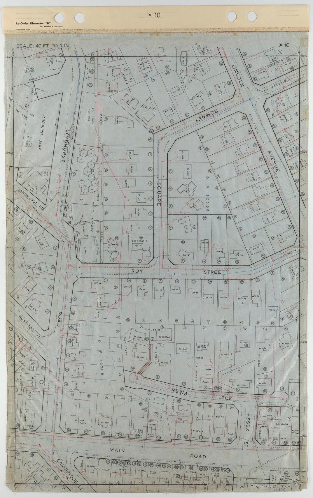 Tawa 40 Foot to an Inch Record Sheet, sheet X10