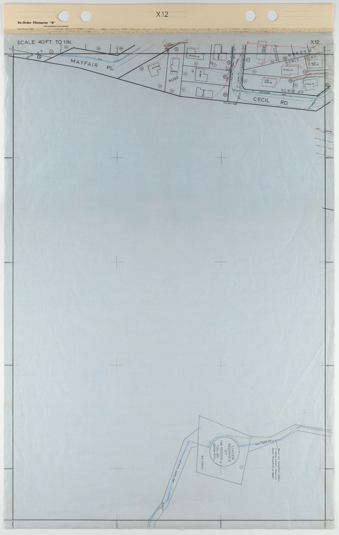 Tawa 40 Foot to an Inch Record Sheet, sheet X12