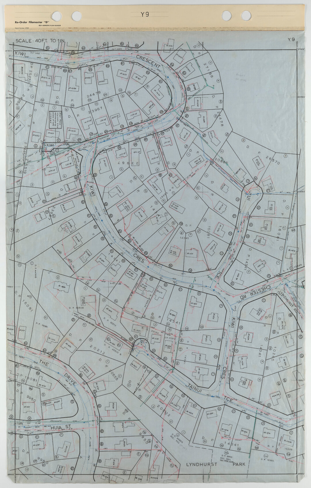 Tawa 40 Foot to an Inch Record Sheet, sheet Y9