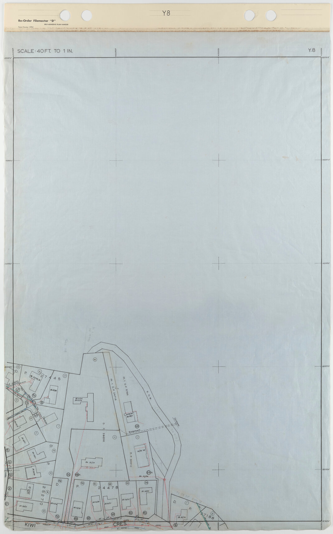Tawa 40 Foot to an Inch Record Sheet, sheet Y8