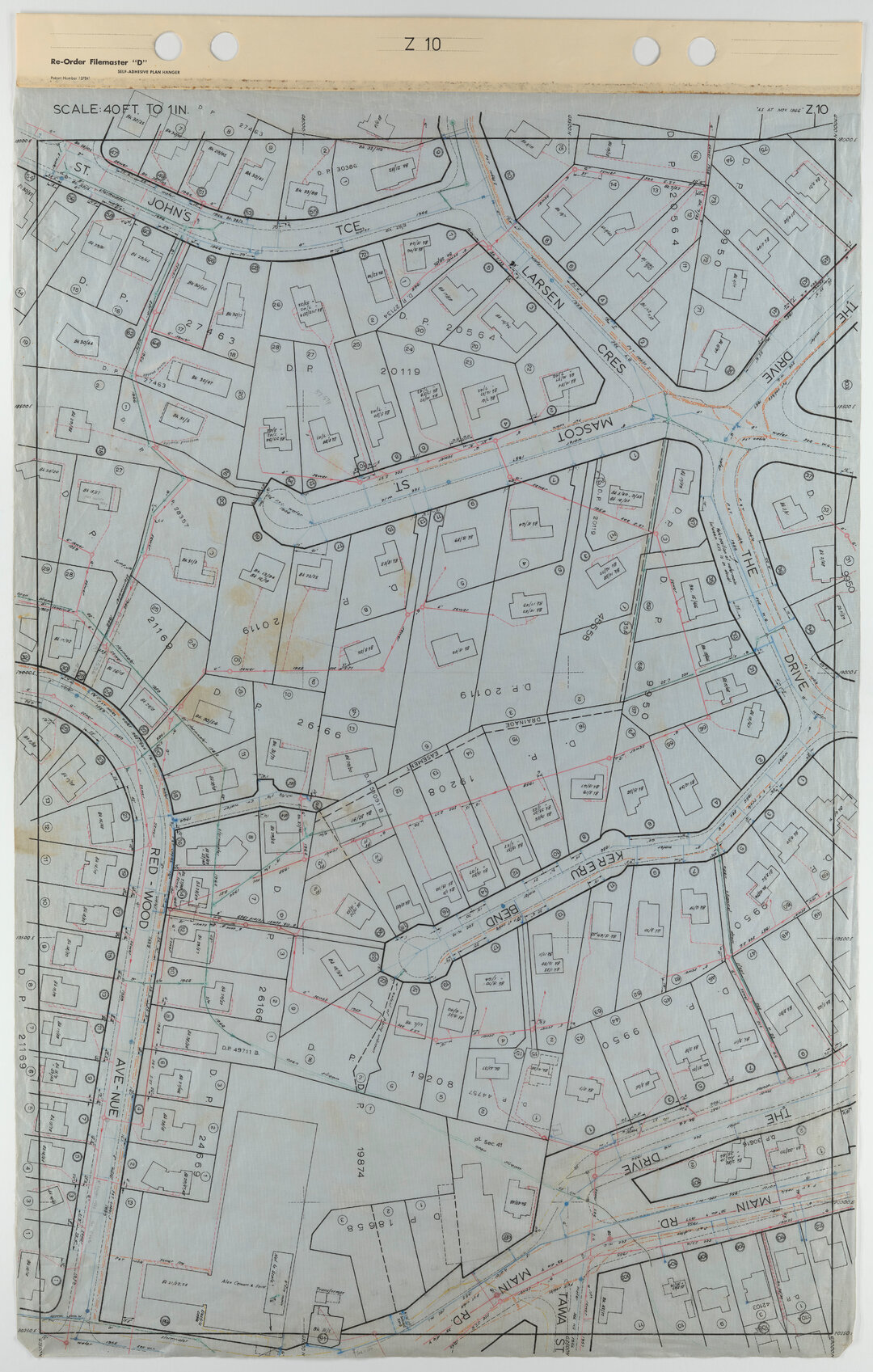 Tawa 40 Foot to an Inch Record Sheet, sheet Z10
